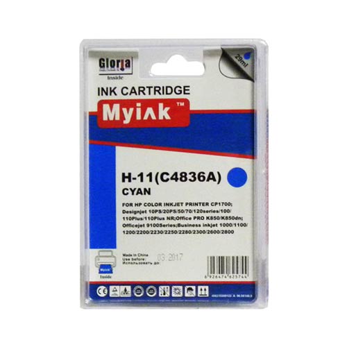 Картридж HP DJ 1700/2200/2230/2250 C4836A Cyan (29ml, Dye) MyInk ( 11)