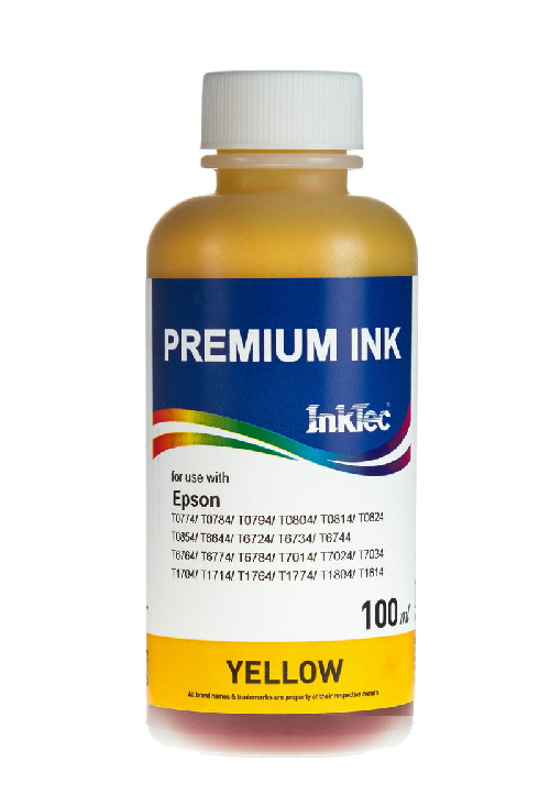 Чернила Epson (InkTec) 100 мл, E0010 (желтый) T0824 Y (оригинальная фасовка)