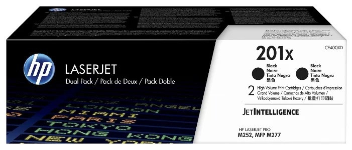 Картридж HP CLJ M252/252N/252DN/252DW/M277n/277DW (O) № 201X/CF400XD, BK, 2x2,8K (двойная упаковка)