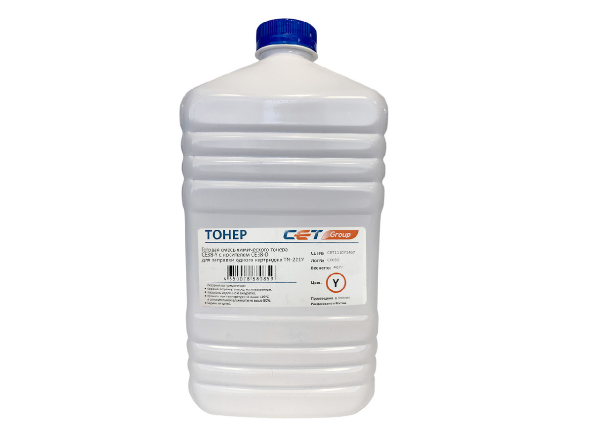 Тонер KONICA MINOLTA Bizhub C227/287 (Japan) CE38-Y (CPT) TN-221Y, Yellow, 467г/бут, CET111071467