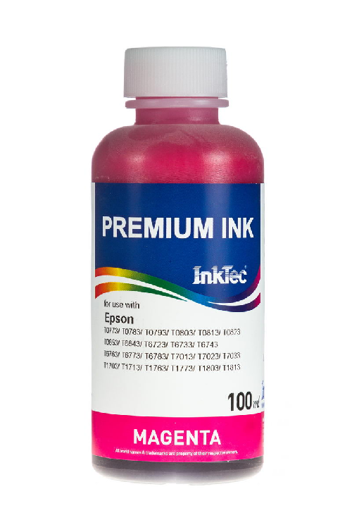 Чернила Epson (InkTec) 100 мл, E0010 (пурпурный) T0823 M (оригинальная фасовка) водорастворимые