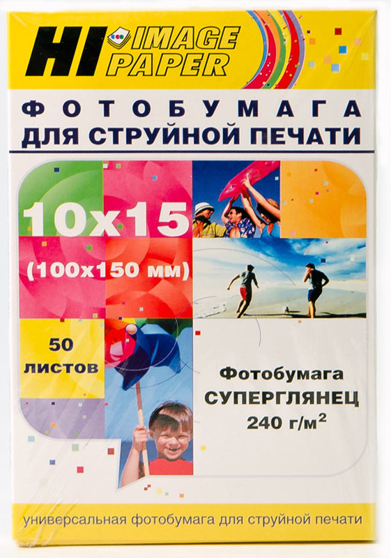 Фотобумага суперглянец односторонняя 10x15, 240 г/м, 50 л. (A21210U) (Hi-image paper)