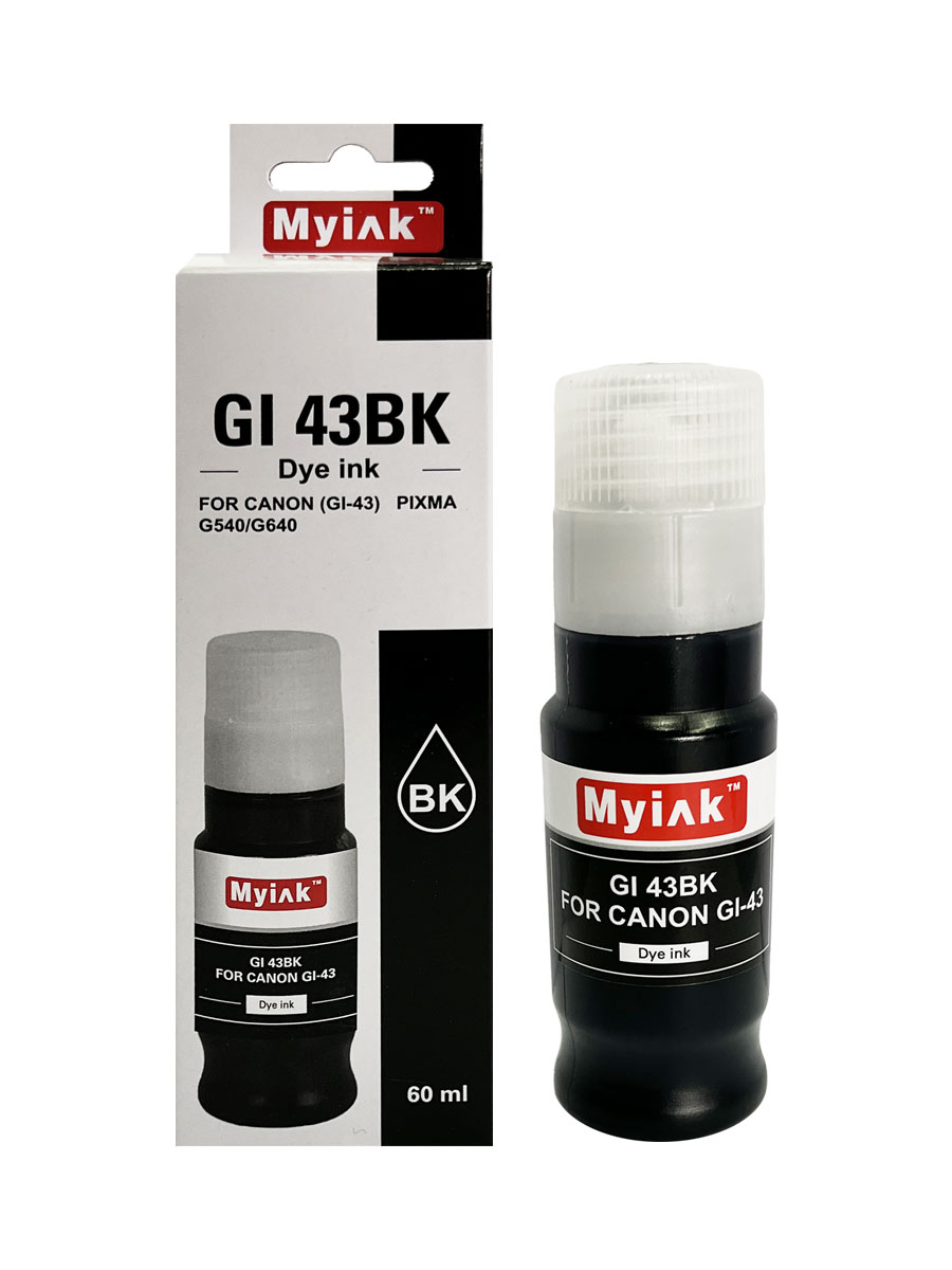 Чернила для CANON GI-43Bk (60мл, контейнер, black Dye) для PIXMA G540/G640 GI43BK MyInk