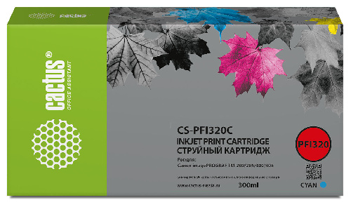 Картридж Canon iPF TM-200/TM-205/TM-300/TM-305 Cactus CS-PFI320Y PFI-320Y желт.пигм. (300мл)