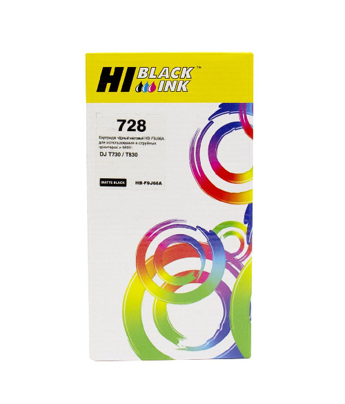 Картридж HP DJ T730/T830 (Hi-Black) 300ml, №728XXL/F9J68A, matteblack
