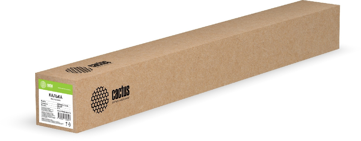 Калька Cactus CS-LFPTR60-620175 620мм-175м/60г/м2 универсальная втулка:76.2мм (3")