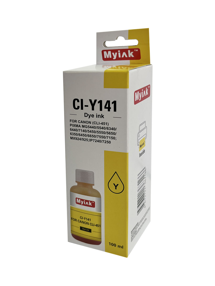 Чернила для CANON CLI-451Y (100мл,yellow Dye) CI-Y141 Gloria MyInk