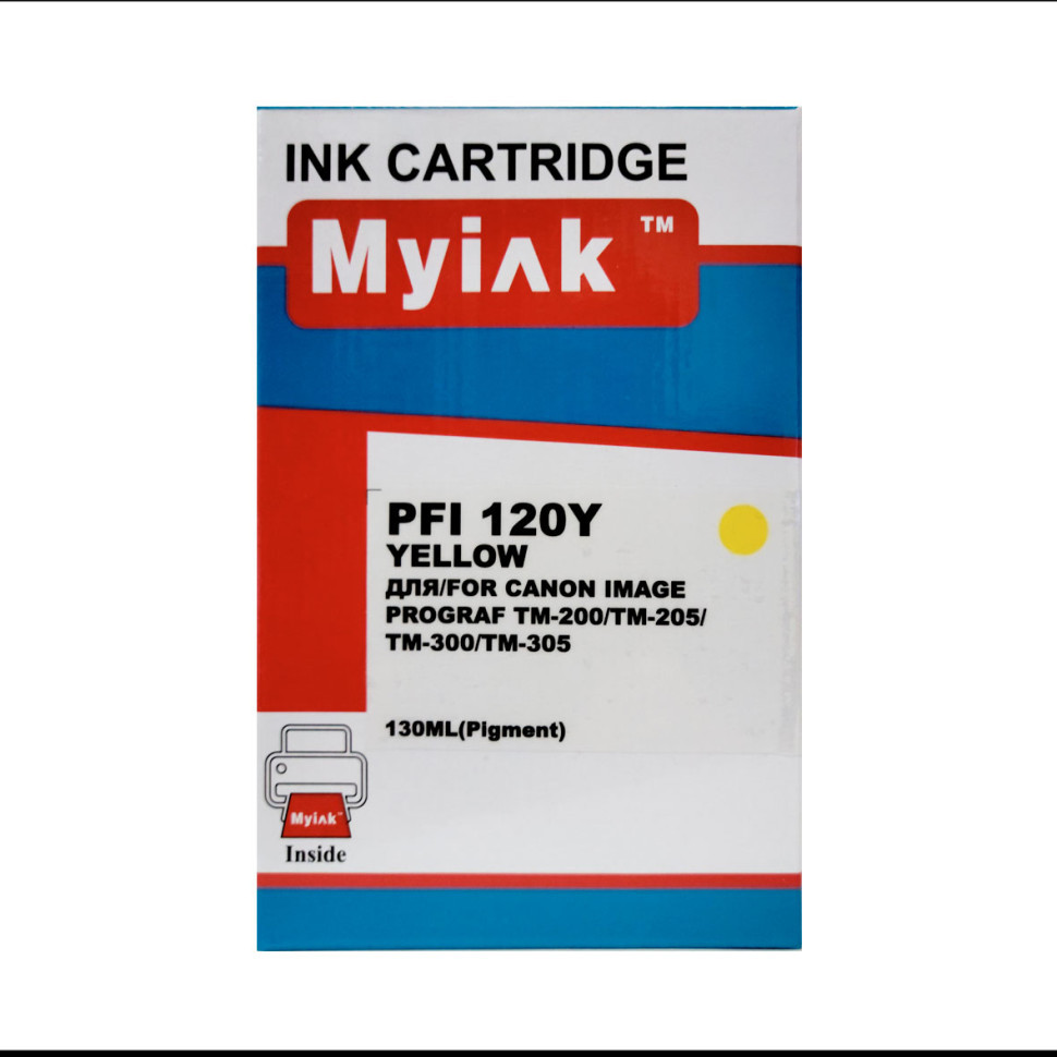 Картридж Canon iPF TM-200/TM-205/TM-300/TM-305 (MyInk) PFI-120Y, жёлтый, 130 мл