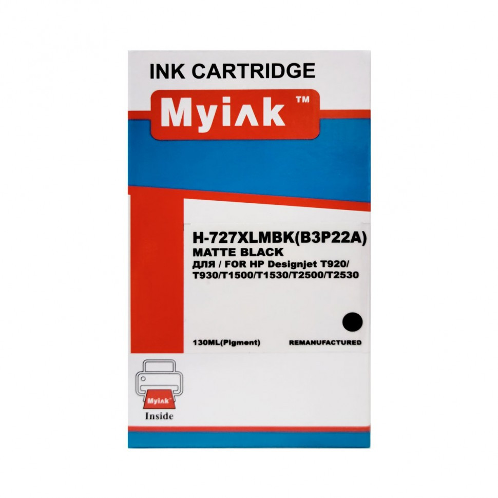 Картридж HP DesignJet T1500/T2500/T920 (B3P22A) Matte Black Pigment MyInk (727XL)