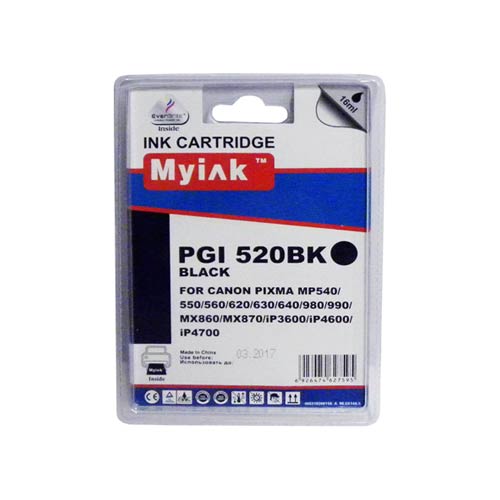 Картридж CANON PIXMA iP3600/4600/MP540/620/630/980 Black (16ml, Pigment) MyInk PGI-520BK 