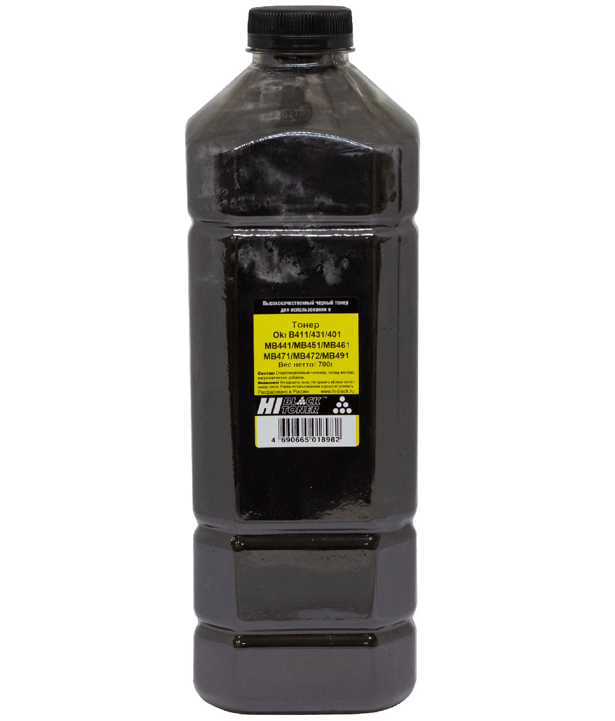 Тонер Oki B411/431/401/MB441/MB451/MB461/MB471/MB491 (Hi-Black) 700 г, банка