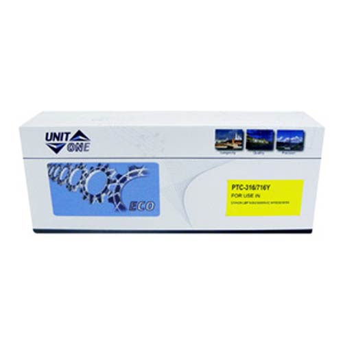 Картридж для CANON LBP-5050 Cartridge 716Y желтый (1,4K) UNITON Eco