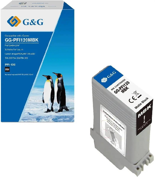 Картридж Canon iPF TM-200/TM-205/TM-300/TM-305 G&G, аналог Canon 2884C001 матовый черный 130ml