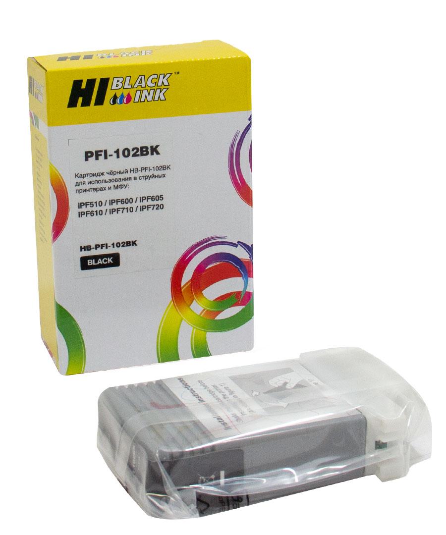 Картридж Canon IPF 500/600/605/700/710 (Hi-Black) PFI-102BK, 130 мл