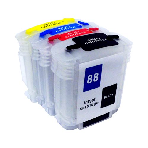 Набор картриджей ПЗК (88/9385/9386/9387/9388) для HP with / chip/ 4шт (БЕЗ ЧЕРНИЛ) Yuxunda
