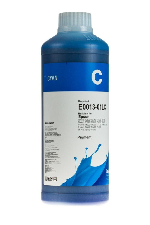 Чернила Epson (InkTec) 1 л, E0013 C (синий) пигмент (оригинальная фасовка)