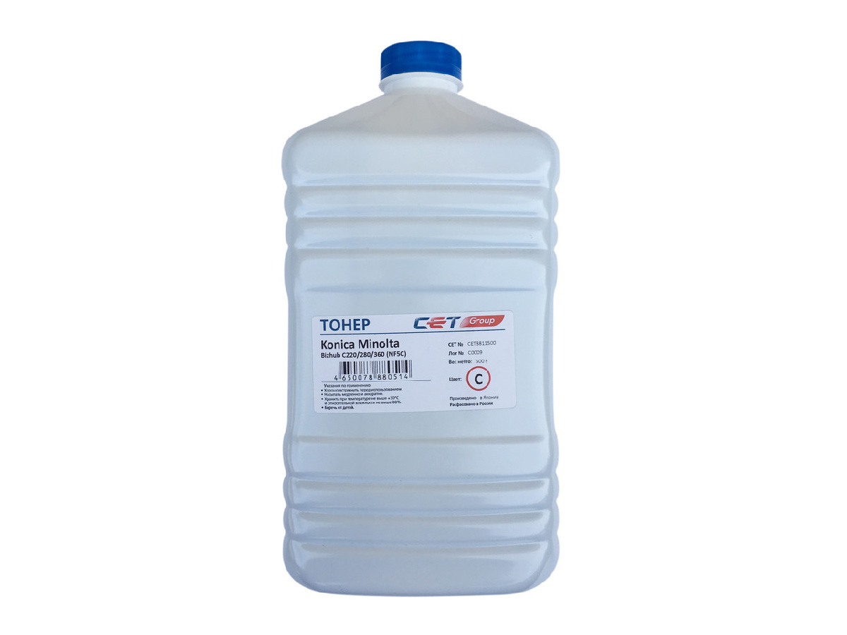 Тонер KONICA MINOLTA Bizhub C220/280/360 (Japan) NF5C, Cyan, 500г/бут, (унив.), CET8811500