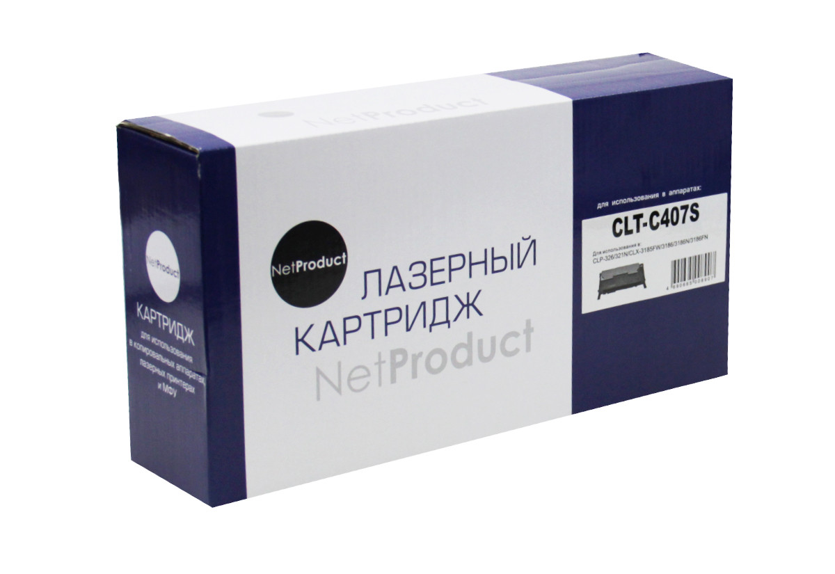 Картридж Samsung CLP-320/320n/325/CLX-3185/3185n (NetProduct) CLT-C407S, C, 1K