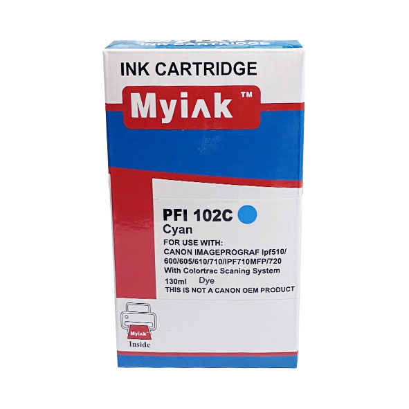 Картридж CANON IPF 500/600/700 Cyan (130ml, Dye) MyInkPFI-102C 