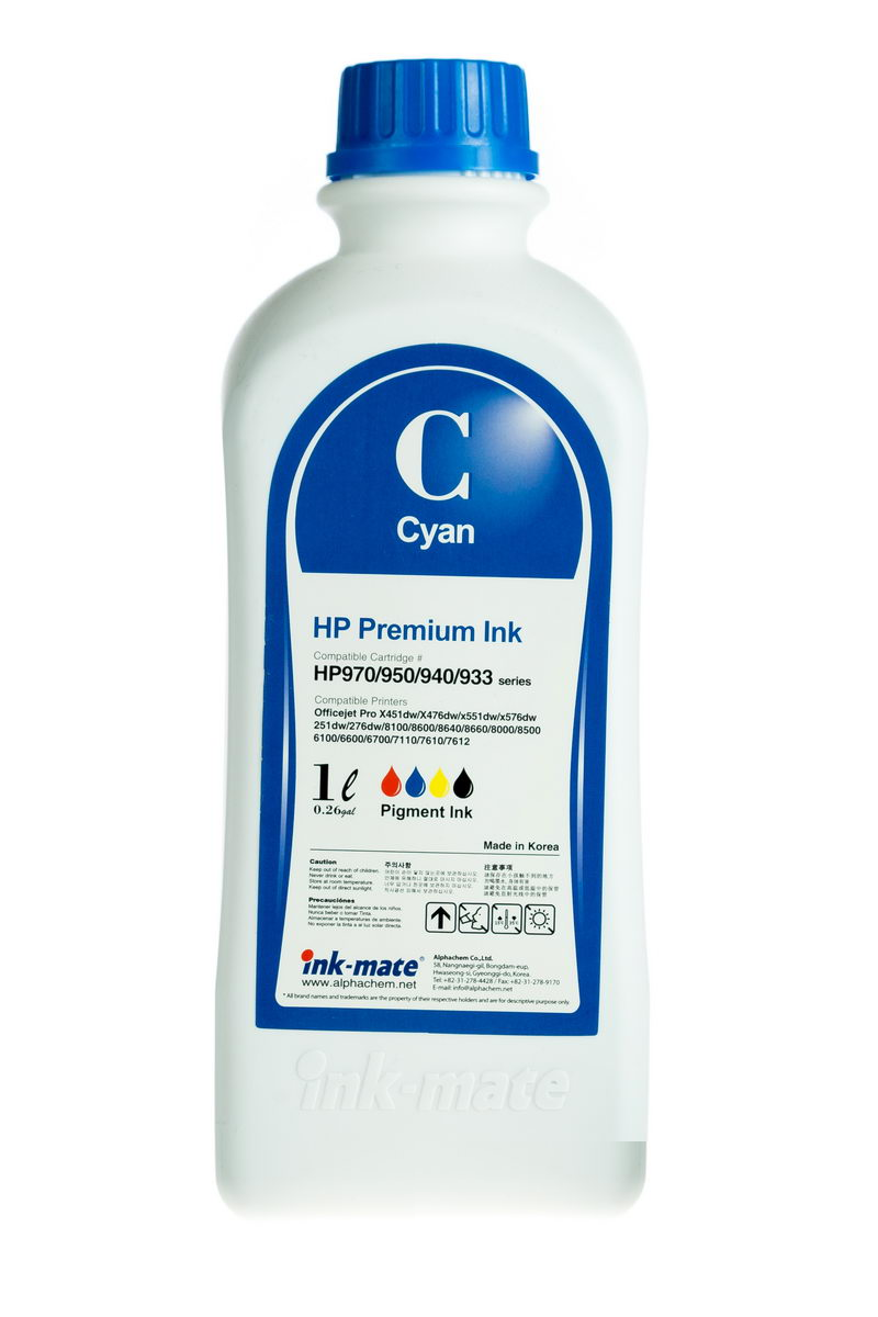 Чернила HP (Ink-Mate) 1л, HIMB-970/973 C (синий пигмент)