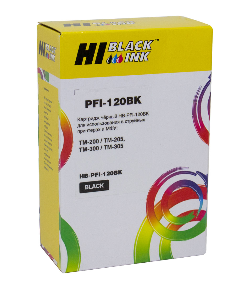 Картридж Canon iPF TM-200/TM-205/TM-300/TM-305 (Hi-Black) PFI-120Bk, чёрный, 130 мл