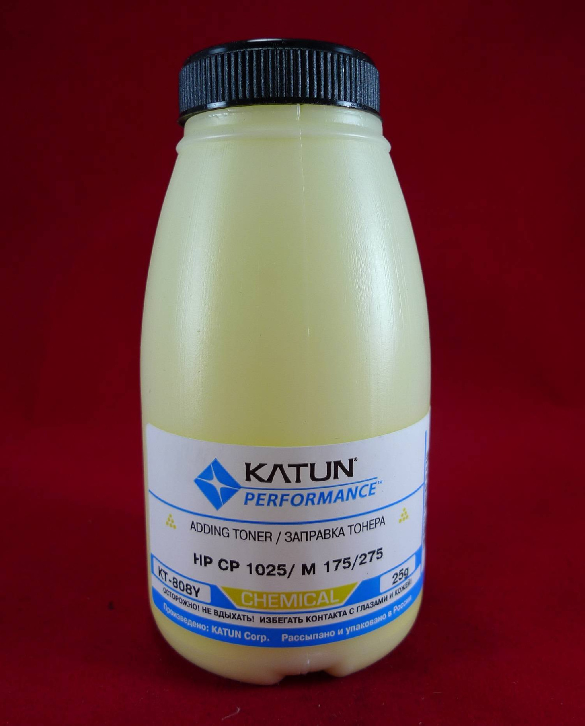 Тонер для картриджей CE312A Yellow, химический (фл.25г.) (Katun) фас.Россия
