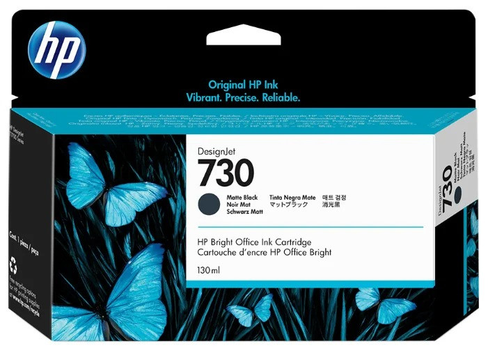 Картридж HP DJ T1700, черный матовый, 130мл (O) №730/P2V65A