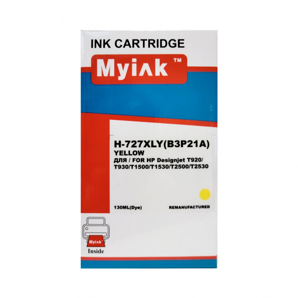Картридж HP DesignJet T1500/T2500/T920 (B3P21A) Yellow MyInk (727XL)