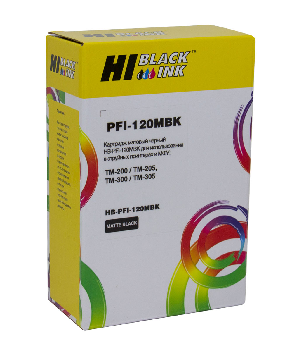 Картридж Canon iPF TM-200/TM-205/TM-300/TM-305 (Hi-Black) PFI-120MBk, матовый чёрный, 130 мл