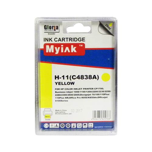 Картридж HP DJ 1700/2200/2230/2250 C4838A Yellow (29ml, Dye) MyInk ( 11)