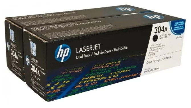 Картридж HP CLJ CP2025/CM2320 (O) 304A/CC530AD, Bk, 2x3.5K (двойная упаковка)