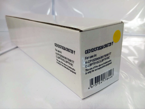 Картридж для HP Color LJ M176 /CP1025 CF352A/CE312A/Canon 729Y желтый (1K) (Noname)