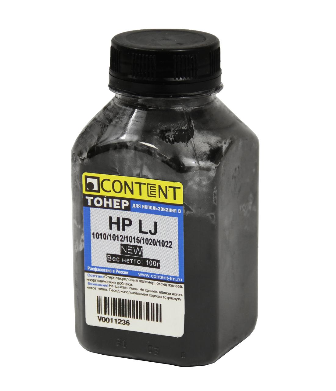 Тонер HP LJ 1010/1012/1015/1020/1022 (Content) Bk, 100 г, банка