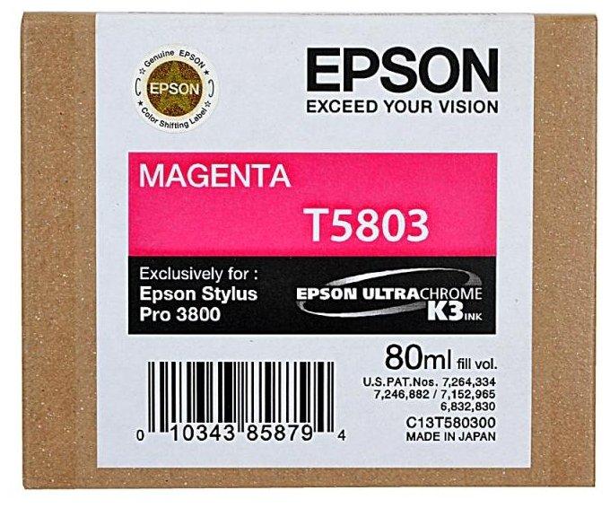 Картридж Epson Stylus Pro 3800/3880 (O) C13T580300, пурпурный, 80 мл
