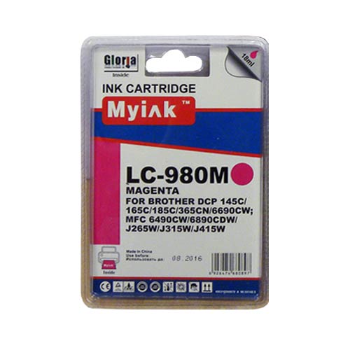 Картридж для Brother DCP-145C/6690CW/MFC-250C (LC980M) Magenta (18ml, Dye) MyInk
