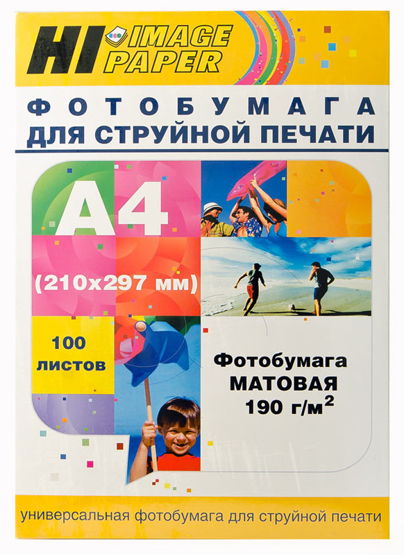 Фотобумага матовая односторонняя A4, 190 г/м, 100 л. (A2028) (Hi-image paper)
