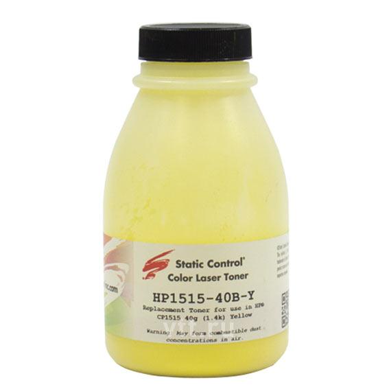 Тонер HP CLJ CP1215/1515/1518 (Static Control) Y, 40 г, флакон
