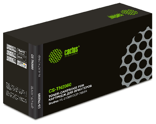 Картридж лазерный Cactus CS-TN2080 TN-2080 черный (700стр.) для Brother HL-2130R/DCP-7055R