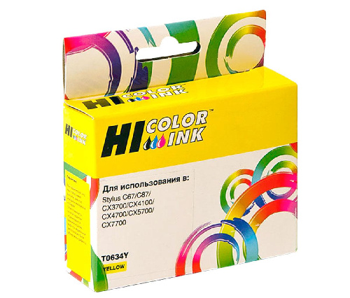 Картридж Epson Stylus C67/87/CX3700/4100/4700 (Hi-black) C13T06344A, Y