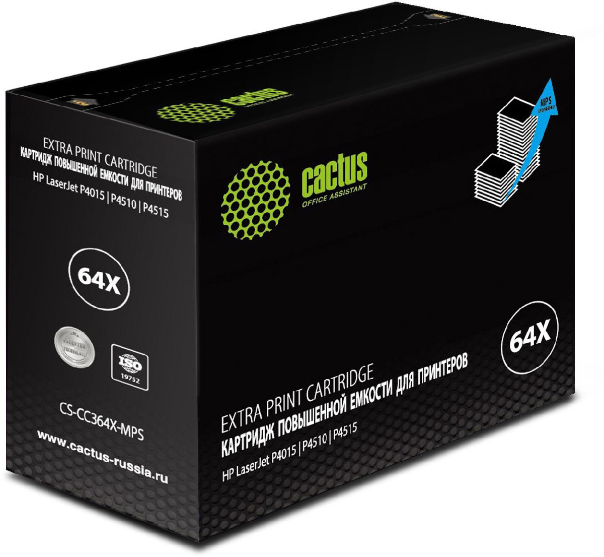 Картридж лазерный Cactus CS-CC364X-MPS CC364XX черный (30000стр.) для HP LJ P4015/P4510/P4515