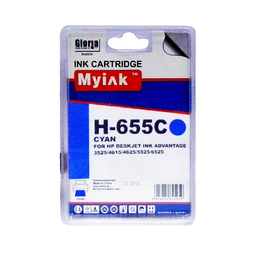 Картридж HP DJ Advantage 3525/4615/5525/6525 CZ110AE Cyan (14,6ml, Dye) MyInk (655)
