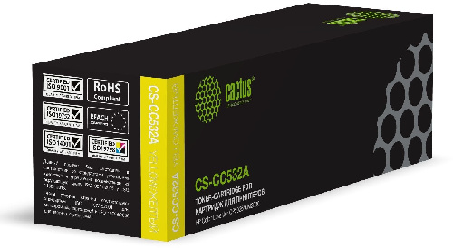 Картридж лазерный Cactus CS-CC532A CC532A желтый (2800стр.) для HP Color LaserJet CP2025/CM2320