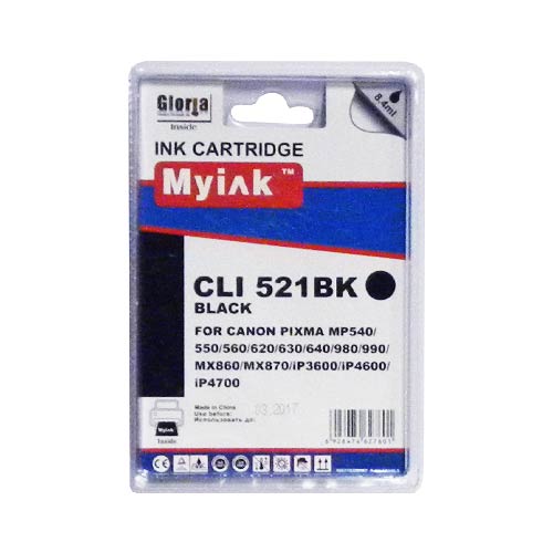 Картридж CANON PIXMA iP3600/4600/MP540/620/630/980 Black (8,4ml, Dye) MyInk CLI-521 BK 