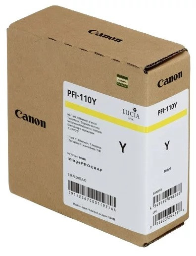 Картридж Canon iPF TX-2000/TX-3000/TX-4000 (O) PFI-110Y/2367C001, жёлтый, 160 мл