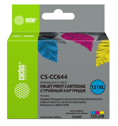 Картридж струйный Cactus CS-CC644 №121XL многоцветный (18мл)