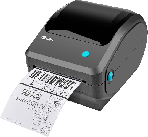 Термопринтер G&G GG-D410 203dpi 152мм/с/USB для печ.накл. черный