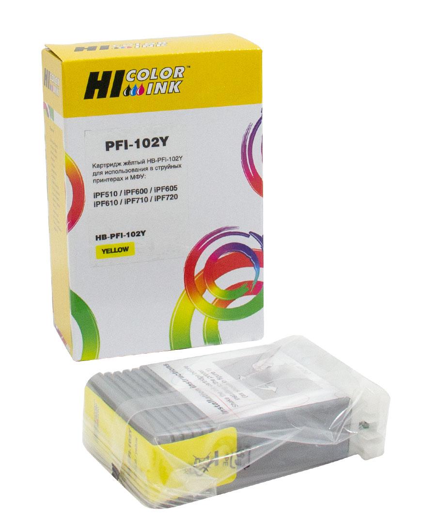 Картридж Canon IPF 500/600/605/700/710 (Hi-Black) PFI-102Y, 130 мл