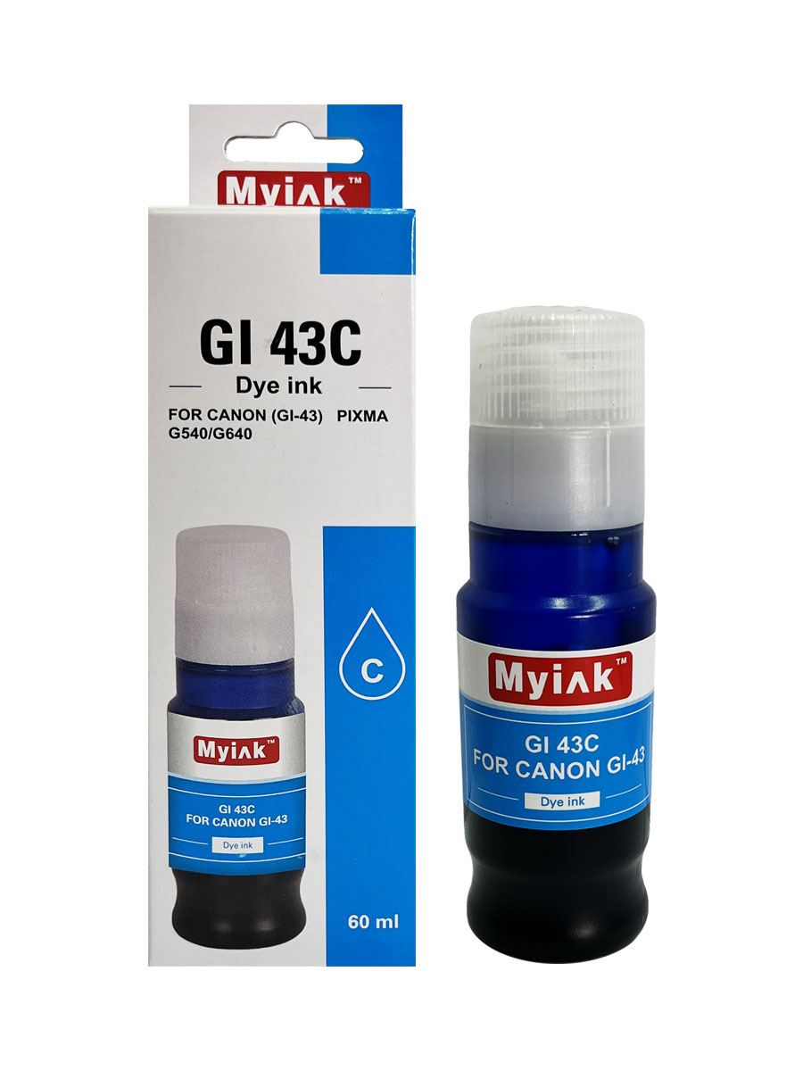 Чернила для CANON GI-43C (60мл, контейнер, cyan Dye) для PIXMA G540/G640 GI43C MyInk