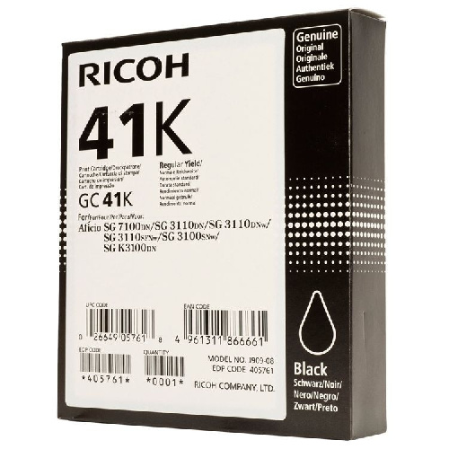Картридж Ricoh гелевый GC 41K черный повыш. емк. (O) 2500 отп., 405761