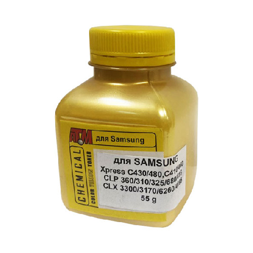 Тонер для SAMSUNG C430/480, CLP360/325, CLP680/415 (фл,55,желтый,Chemical) Gold ATM